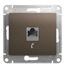 Розетка 1xRJ11 Systeme Electric GLOSSA, шоколад