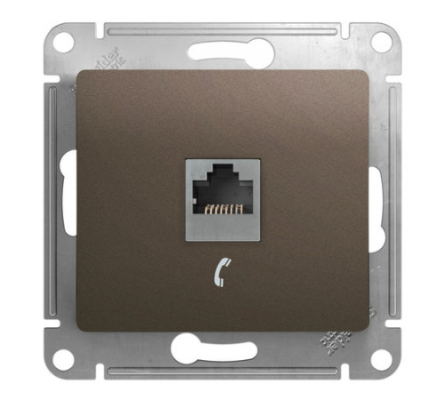 Розетка 1xRJ11 Systeme Electric GLOSSA, шоколад