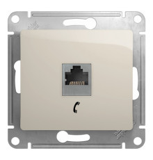 Розетка 1xRJ11 Systeme Electric GLOSSA, молочный