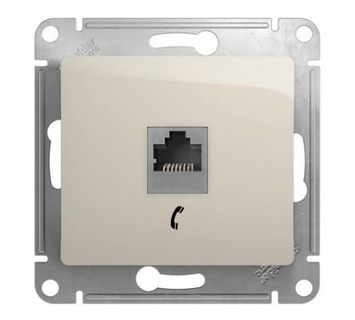 Розетка 1xRJ11 Systeme Electric GLOSSA, молочный