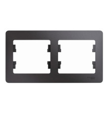 Рамка 2 поста Systeme Electric GLOSSA, горизонтальная, графит