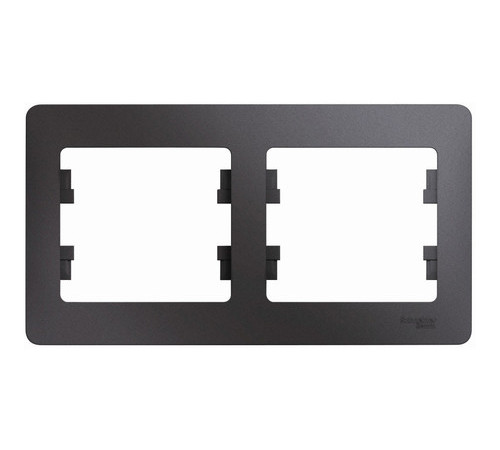 Рамка 2 поста Systeme Electric GLOSSA, горизонтальная, графит