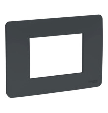 Рамка 3 модуля Schneider Electric UNICA MODULAR, горизонтальная, антрацит