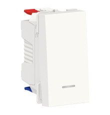 Переключатель 1-клавишный Schneider Electric UNICA MODULAR, с подсветкой, скрытый монтаж, белый
