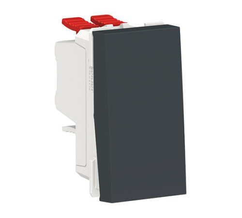 Переключатель 1-клавишный Schneider Electric UNICA MODULAR, скрытый монтаж, антрацит