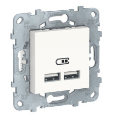 Розетка 2xUSB Schneider Electric UNICA NEW, белый