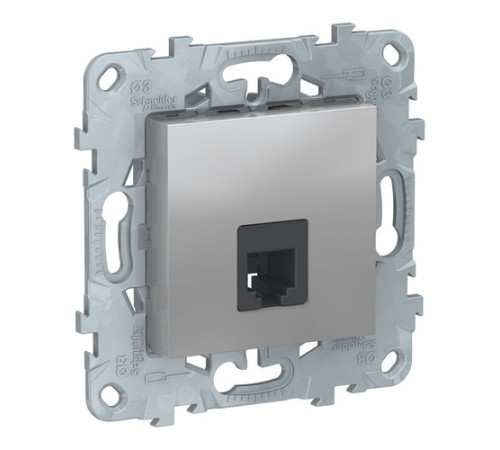 Розетка телефонная 1xRJ11 Schneider Electric UNICA NEW, алюминий