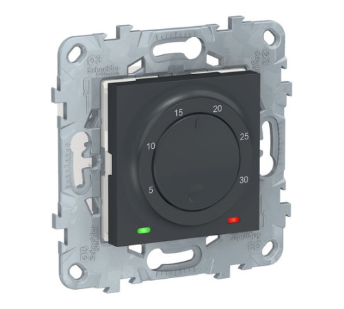 Термостат комнатный Schneider Electric UNICA NEW, с датчиком температуры воздуха, антрацит
