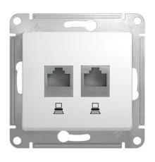 Розетка двойная компьютерная RJ45 Cat.5 Systeme Electric GLOSSA, белый