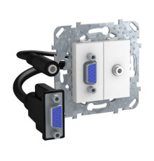 Коннектор VGA+mini-jack Schneider Electric UNICA, белый, MGU5.932.18ZD