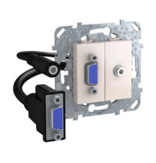 Коннектор VGA+mini-jack Schneider Electric UNICA, бежевый, MGU5.932.25ZD