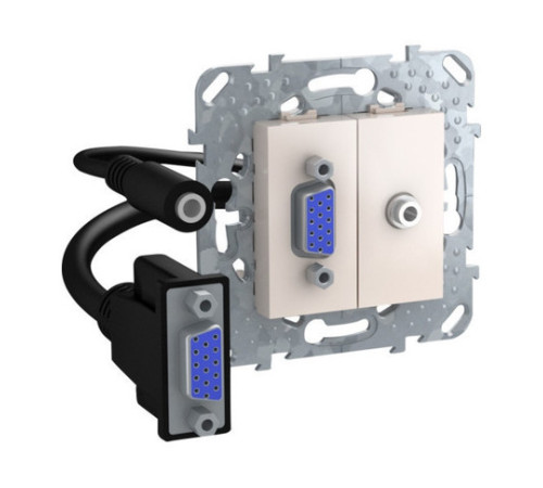 Коннектор VGA+mini-jack Schneider Electric UNICA, бежевый, MGU5.932.25ZD