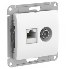 Розетка одиночная TV+RJ45 Glossa, белый