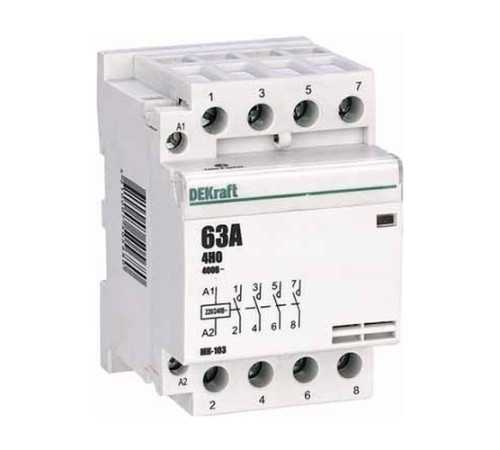 Модульный контактор DEKraft МК-103 4НО 63А 230В AC, 18088DEK