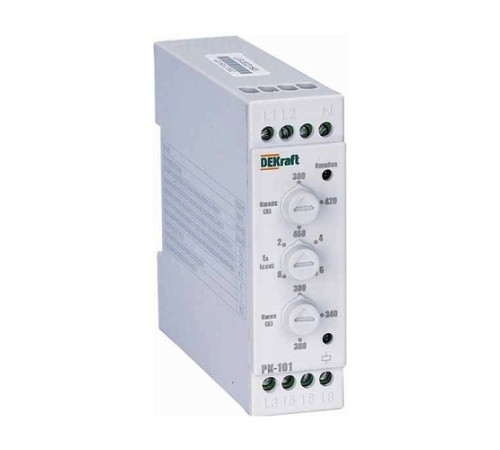 Реле контроля фаз 380В тип 02 серии РК-101 DEKraft