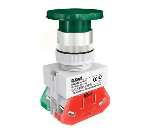 Выкл. кноп. грибок с фикс. AE 22 мм 1НО+1НЗ Цвет:З