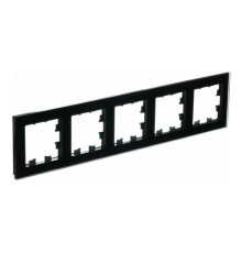 Рамка 5 постов Systeme Electric ATLASDESIGN NATURE, черный (пластик)