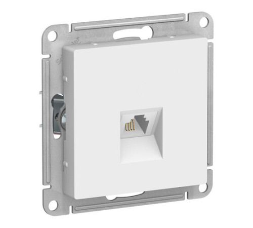 Розетка телефонная RJ11 Systeme Electric ATLASDESIGN, скрытый монтаж, лотос, ATN001381