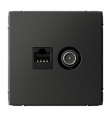 Розетка ТВ+компьютерная TV+RJ45 Systeme Electric ARTGALLERY, скрытый монтаж, базальт, GAL001489