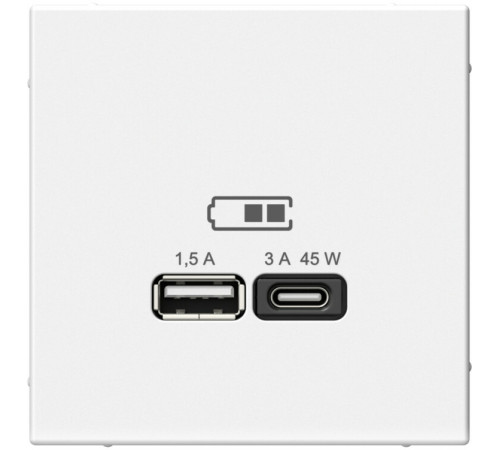 Розетка USB type C Systeme Electric ARTGALLERY, скрытый монтаж, белый