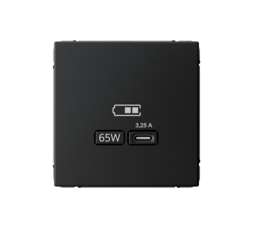 Розетка USB type C Systeme Electric ARTGALLERY, скрытый монтаж, карбон, GAL001027