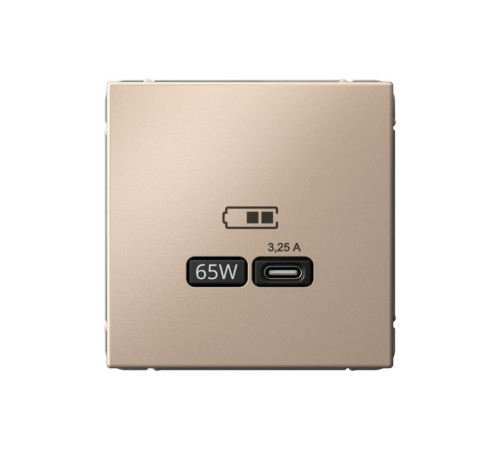 Розетка USB type C Systeme Electric ARTGALLERY, скрытый монтаж, песочный, GAL001227